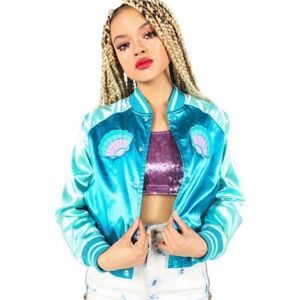 🤩Rare New with tags Iron Fist Mermaid for life bomber jacket sizes S & M